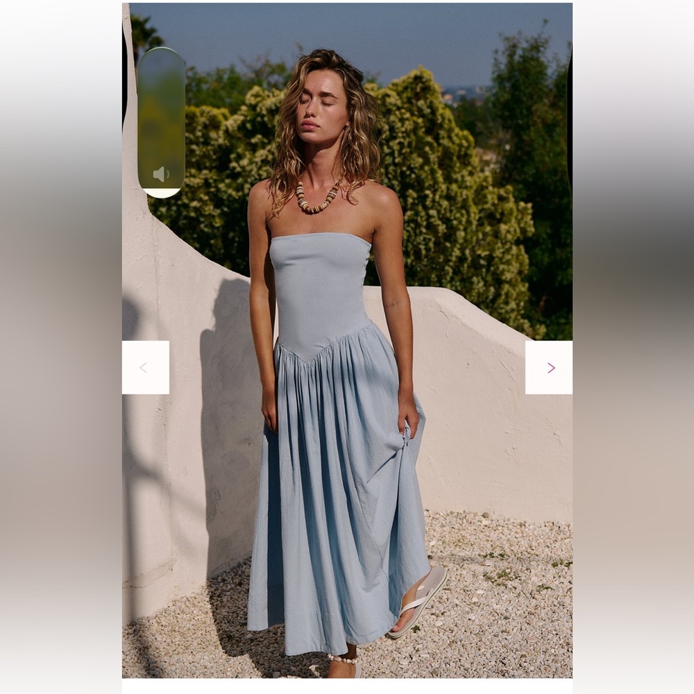 Free People Onda Drop Waist Tube Midi Boho
Dress with Pockets Size S NWT